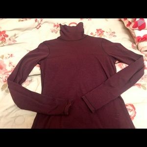 Purple and black striped turtleneck